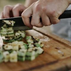 chef chopping vegetables